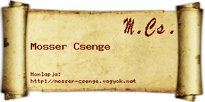 Mosser Csenge névjegykártya